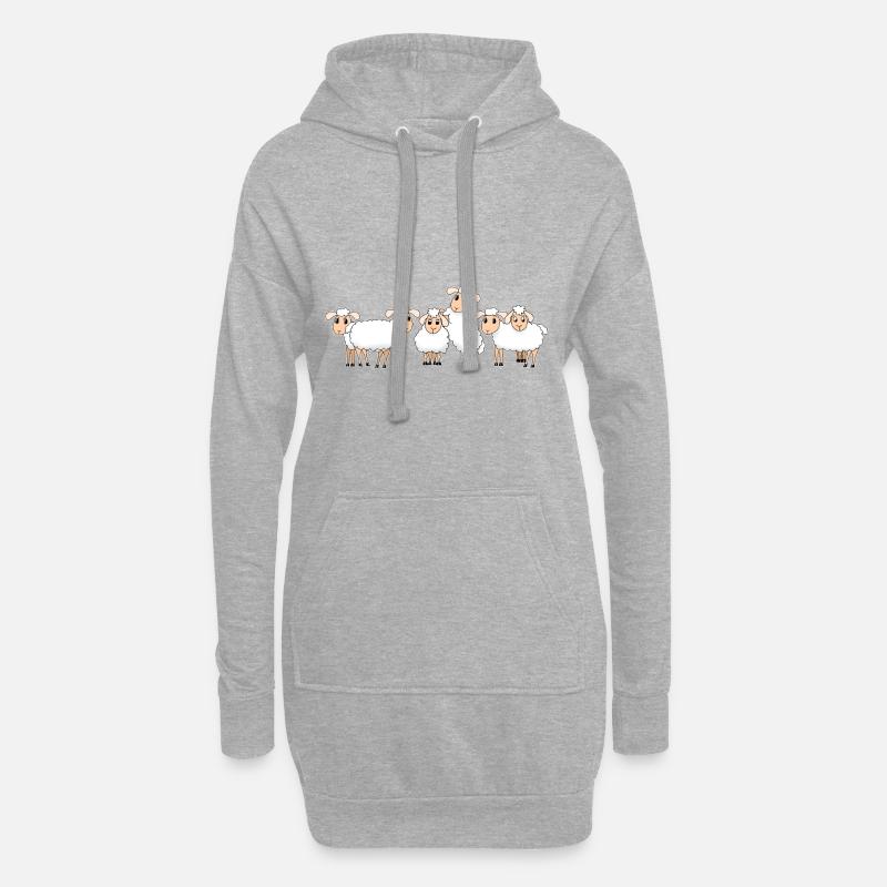 Schäfchen - Hoodie-Kleid - Grau meliert