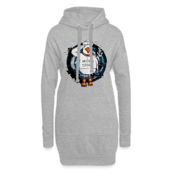Moin Digga Norddeutschland Plattdeutsch Geschenk - Hoodie-Kleid - Grau meliert - Vorne