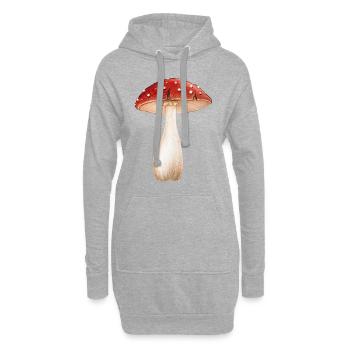 Fly Agaric Hippy Festival de t-shirt psychédélique - Sweat-shirt à capuche long Femme - gris chiné - Devant