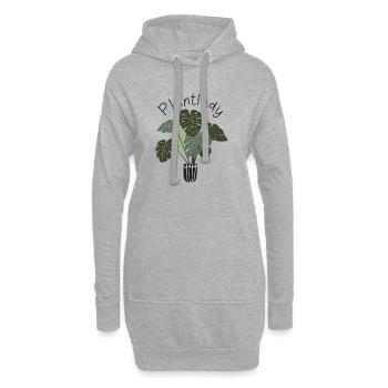Plantlady Sukkulente Pflanze - Hoodie-Kleid - Grau meliert - Vorne