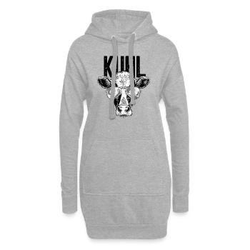 Lustiges Kuhl Kuh Coole Kühe mit Sonnenbrille - Hoodie-Kleid - Grau meliert - Vorne