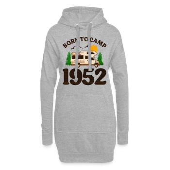 Né Pour Camper 1952 Camping 70 Ans Anniversaire - Sweat-shirt à capuche long Femme - gris chiné - Devant