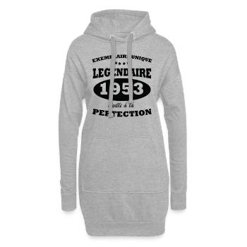Vintage exemplaire unique 1953 Edition limitée - Sweat-shirt à capuche long Femme - gris chiné - Devant