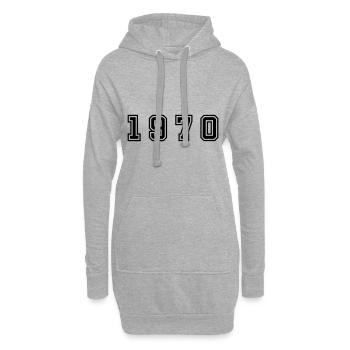 Numéro de l’année 1970 - Sweat-shirt à capuche long Femme - gris chiné - Devant