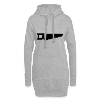 Icône de scie - Sweat-shirt à capuche long Femme - gris chiné - Devant