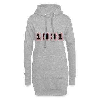 1951 Jahr Zahl - Hoodie-Kleid - Grau meliert - Vorne