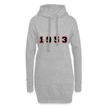 1953 Jahr Zahl - Hoodie-Kleid - Grau meliert - Vorne