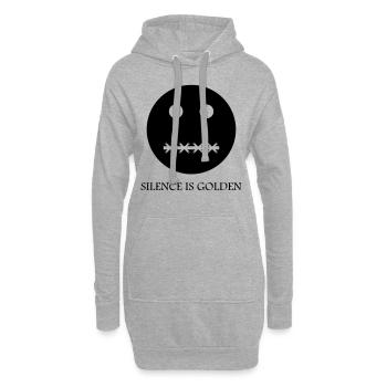 Silence is golden - Caption - Sweat-shirt à capuche long Femme - gris chiné - Devant