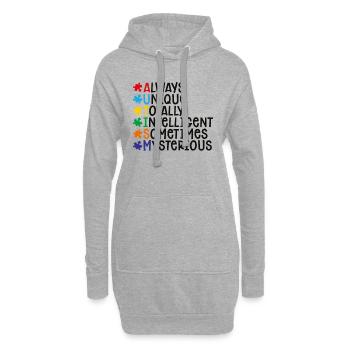 Autismus Sprüche Puzzle Geschenk Shirt - Hoodie-Kleid - Grau meliert - Vorne