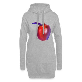 Apfel,pop-art,photo,herbst,obst,roter apfel - Hoodie-Kleid - Grau meliert - Vorne