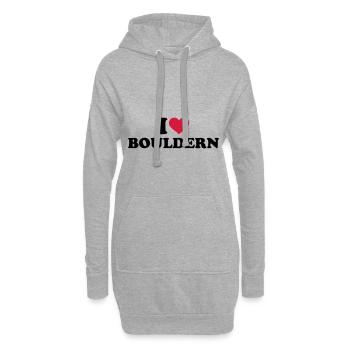 bouldering - Sweat-shirt à capuche long Femme - gris chiné - Devant