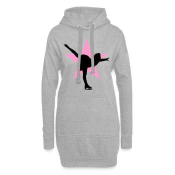 Eiskunstlauf Schlittschuhlauf Eis Figuren Tanz - Hoodie-Kleid - Grau meliert - Vorne