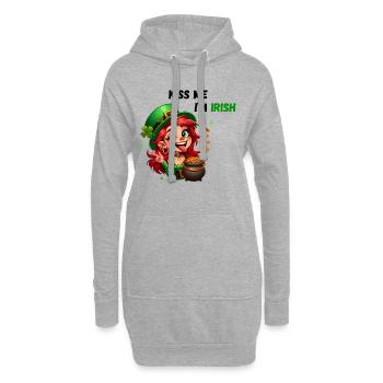 Embrasse-moi je suis irlandais - Sweat-shirt à capuche long Femme - gris chiné - Devant