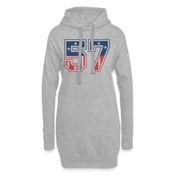 Numéro 57 États-Unis - Sweat-shirt à capuche long Femme - gris chiné - Devant