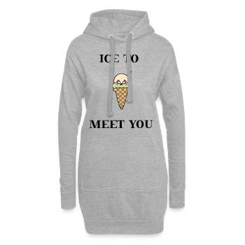 De la glace pour vous rencontrer une idée de cadeau de crème glacée sucrée - Sweat-shirt à capuche long Femme - gris chiné - Devant