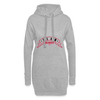 membre de l'équipe banderole - Sweat-shirt à capuche long Femme - gris chiné - Devant