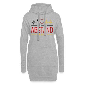 Wir sind mit Abstand die Besten Deutschland Corona - Hoodie-Kleid - Grau meliert - Vorne