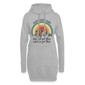Sloth Hiking Team Wanderer Berge Faultier Wandern - Hoodie-Kleid - Grau meliert - Vorne