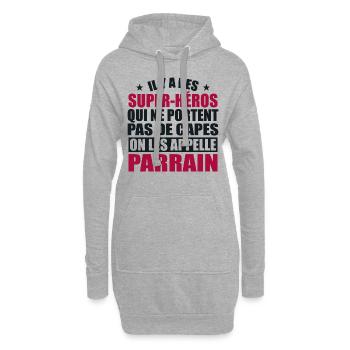 Es gibt Superhelden, die keine Umhänge tragen - Hoodie-Kleid - Grau meliert - Vorne