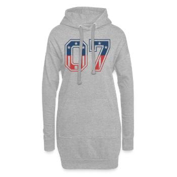 Numéro 07 États-Unis - Sweat-shirt à capuche long Femme - gris chiné - Devant