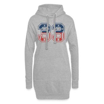Numéro 33 États-Unis - Sweat-shirt à capuche long Femme - gris chiné - Devant
