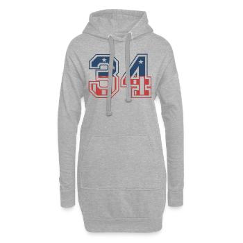 Numéro 34 États-Unis - Sweat-shirt à capuche long Femme - gris chiné - Devant