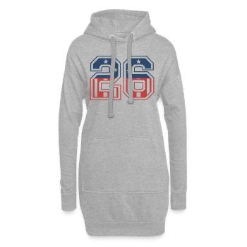 Nummer 26 USA - Hoodie-Kleid - Grau meliert - Vorne