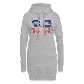 Nummer 35 USA - Hoodie-Kleid - Grau meliert - Vorne