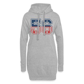 Numéro 56 États-Unis - Sweat-shirt à capuche long Femme - gris chiné - Devant