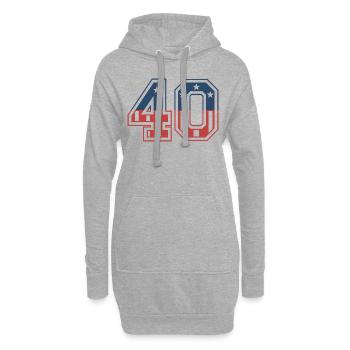 Nummer 40 USA - Hoodie-Kleid - Grau meliert - Vorne
