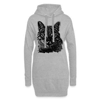 Cat cat - Hoodie Dress - heather grey - Front