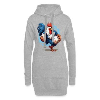Rugby Frankreich Hahn Rugbyball Spieler Sport Fan - Hoodie-Kleid - Grau meliert - Vorne