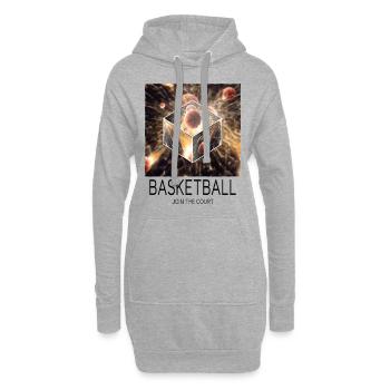 Basketball Feu Joueur de basket-ball Fan Dunking Sport - Sweat-shirt à capuche long Femme - gris chiné - Devant