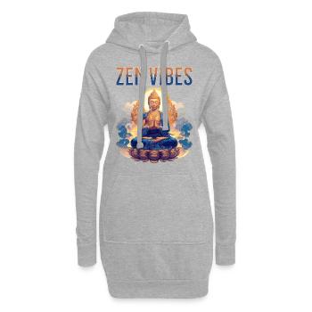 Buddha Buddhismus Religion Spirituell Meditation - Hoodie-Kleid - Grau meliert - Vorne