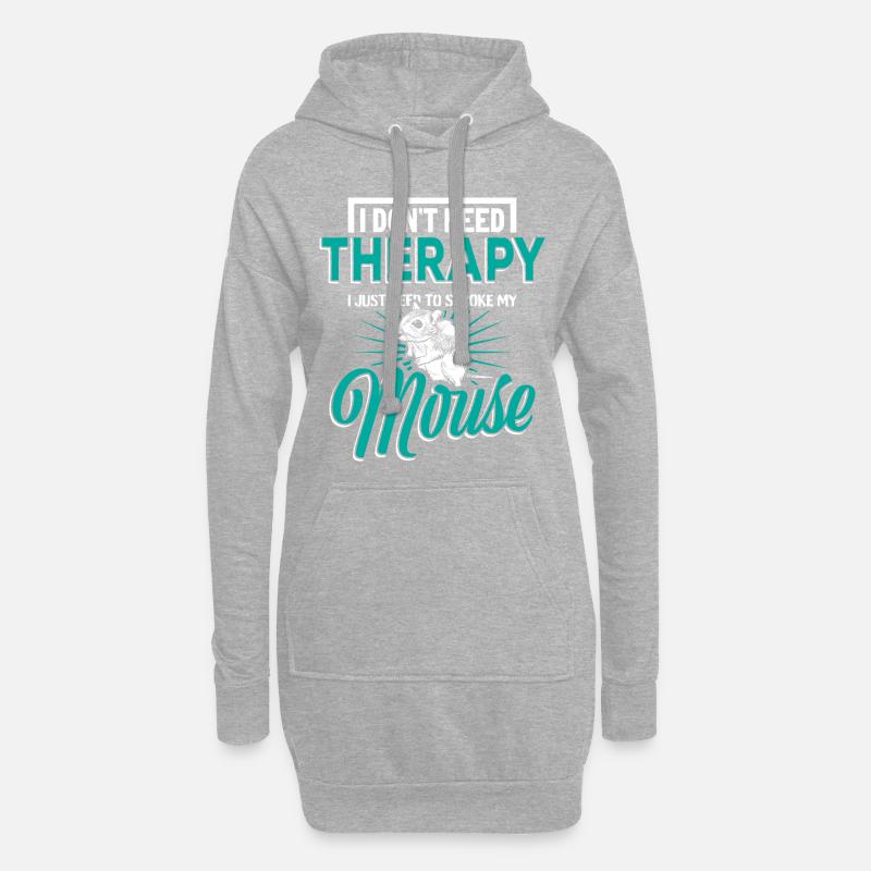 Maus Mäuse Geschenk - Hoodie-Kleid - Grau meliert