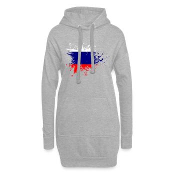 Russland Flagge Farbspritzer Russische Fahne - Hoodie-Kleid - Grau meliert - Vorne