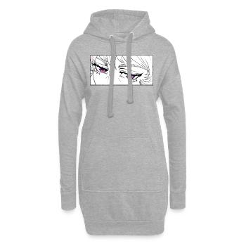 Manga Girl Lovely Eyes - Sweat-shirt à capuche long Femme - gris chiné - Devant
