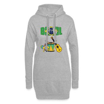 Voyage Brésil-Brésil - Sweat-shirt à capuche long Femme - gris chiné - Devant