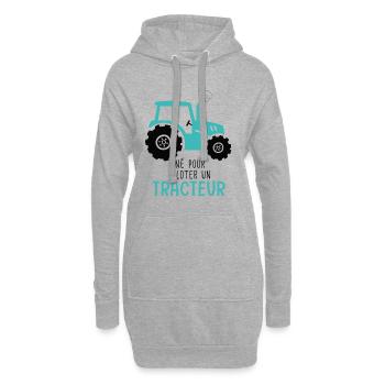 Agriculture né pour conduire un tracteur - Sweat-shirt à capuche long Femme - gris chiné - Devant