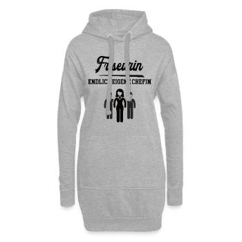 Friseurin Chefin Selbstständigkeit Firma Gründen - Hoodie-Kleid - Grau meliert - Vorne