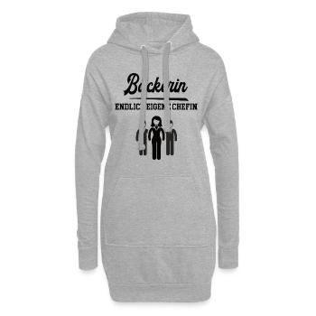 Bäckerin Chefin Selbstständigkeit Firma Gründen - Hoodie-Kleid - Grau meliert - Vorne