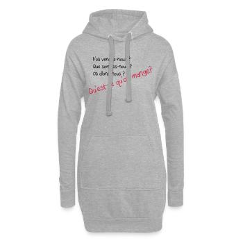 Sprüche - Hoodie-Kleid - Grau meliert - Vorne