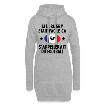 Si Le Rugby etait Facile ca s'appellerait du Foot - Sweat-shirt à capuche long Femme - gris chiné - Devant