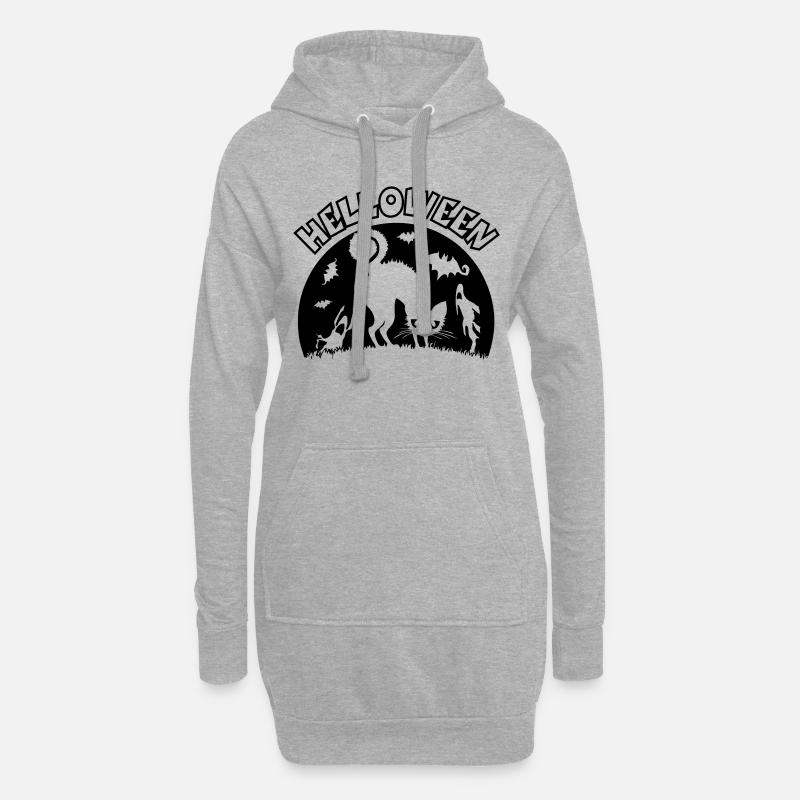 Helloween01 - Hoodie-Kleid - Grau meliert