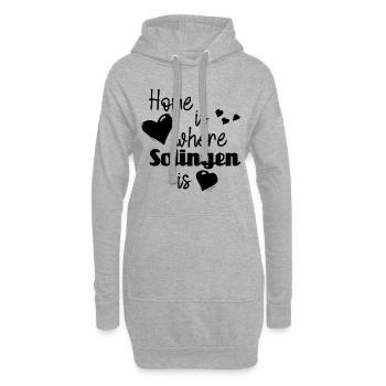 Zuhause in Solingen - Home is where Solingen is - Hoodie-Kleid - Grau meliert - Vorne