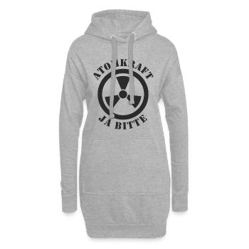 Atomkraft, Ja bitte - Hoodie-Kleid - Grau meliert - Vorne