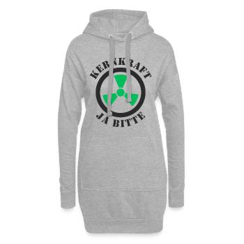 Kernkraft, Ja bitte - Hoodie-Kleid - Grau meliert - Vorne