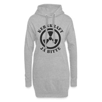 Kernkraft, Ja bitte - Hoodie-Kleid - Grau meliert - Vorne