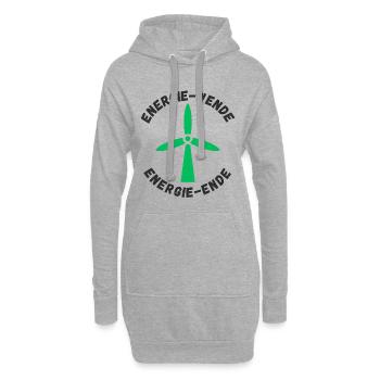 Energiewende Energieende - Hoodie-Kleid - Grau meliert - Vorne