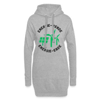 Energiewende Energieende - Hoodie-Kleid - Grau meliert - Vorne